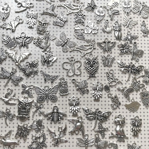 35 pc Flying Things Charms Pendants Bracelets & Jump Rings Bundle Jewelry Making - Picture 7 of 13